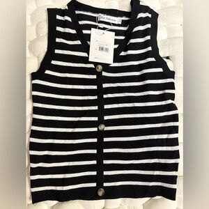 Nali Collection Black and White Striped Cardigan